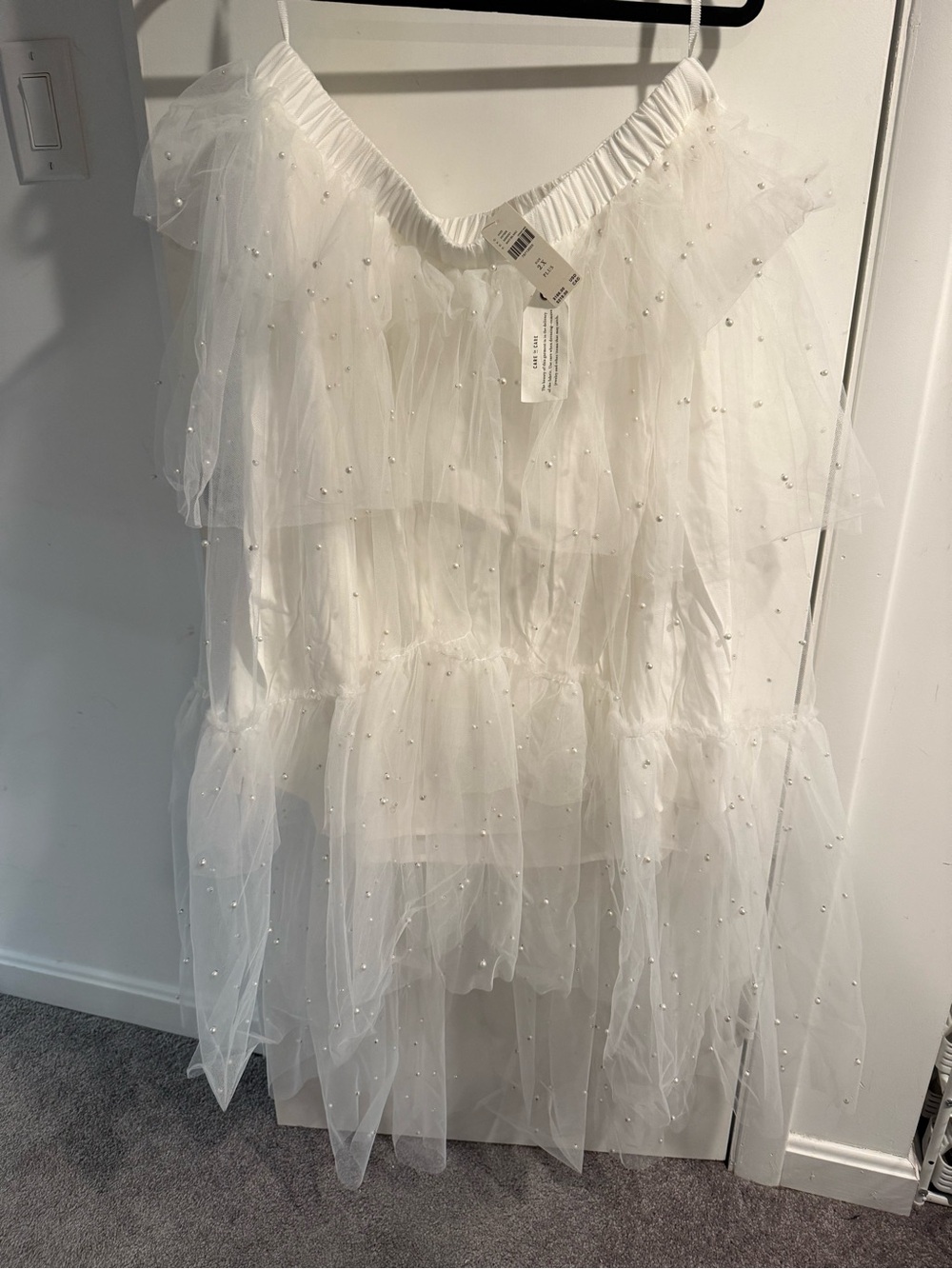 Anthropologie Maeve White Beaded Maxi Skirt